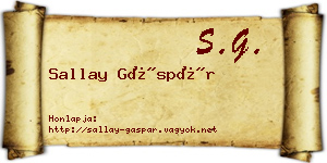 Sallay Gáspár névjegykártya